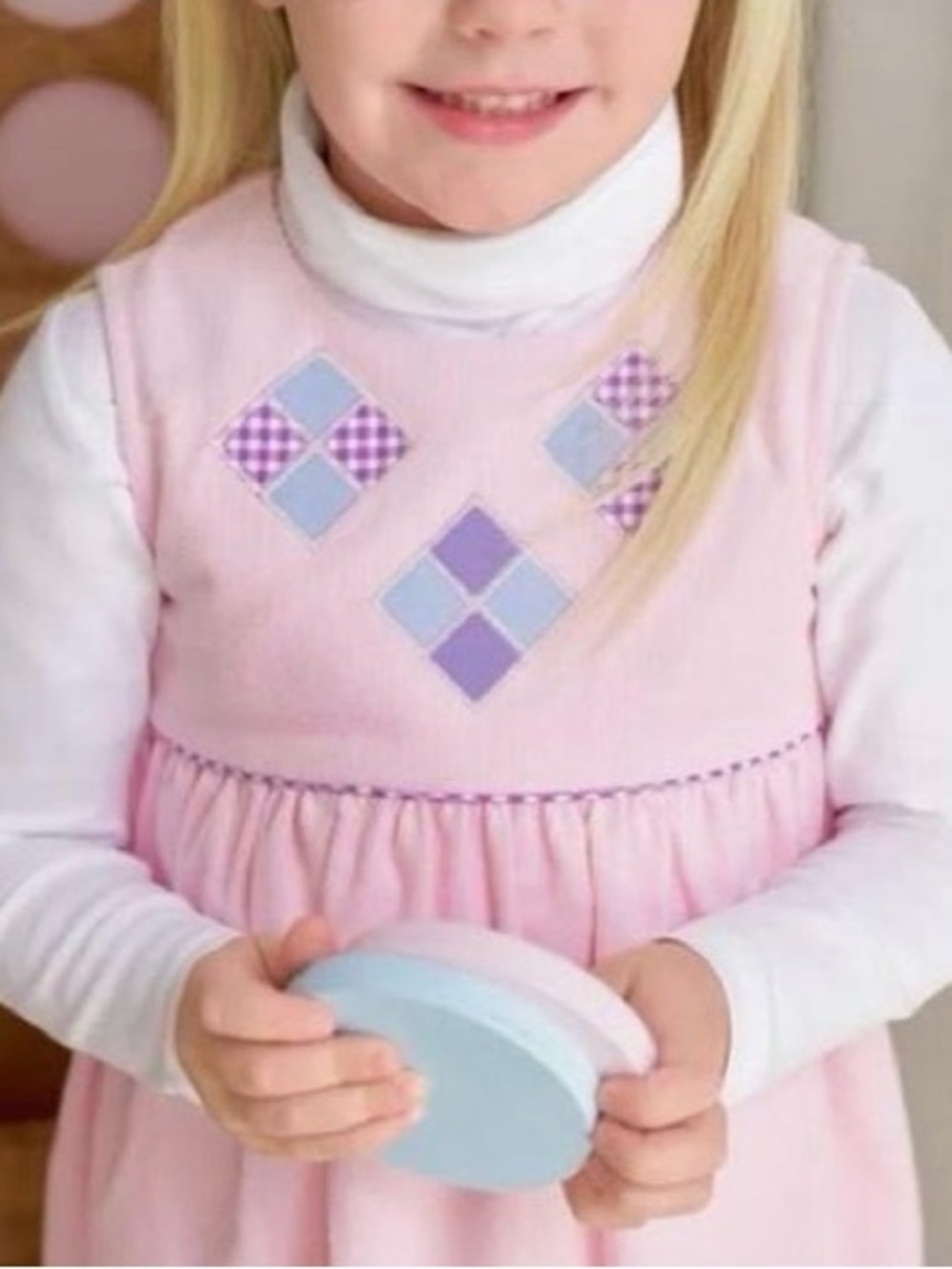 Beaufort Bonnet Patchwork Classic Pink Corduroy Dress with Diamond Applique 4T